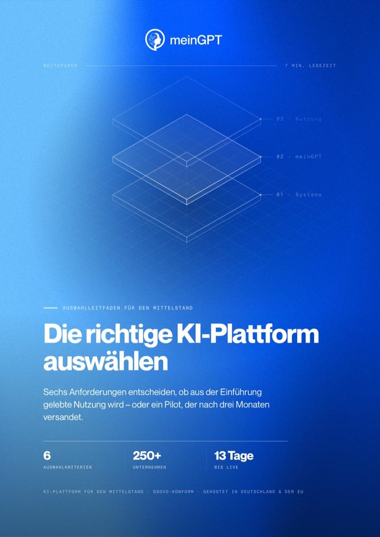 Cover des Leitfadens zur Auswahl einer KI-Plattform